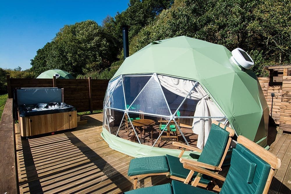 Glamping with a hot tub